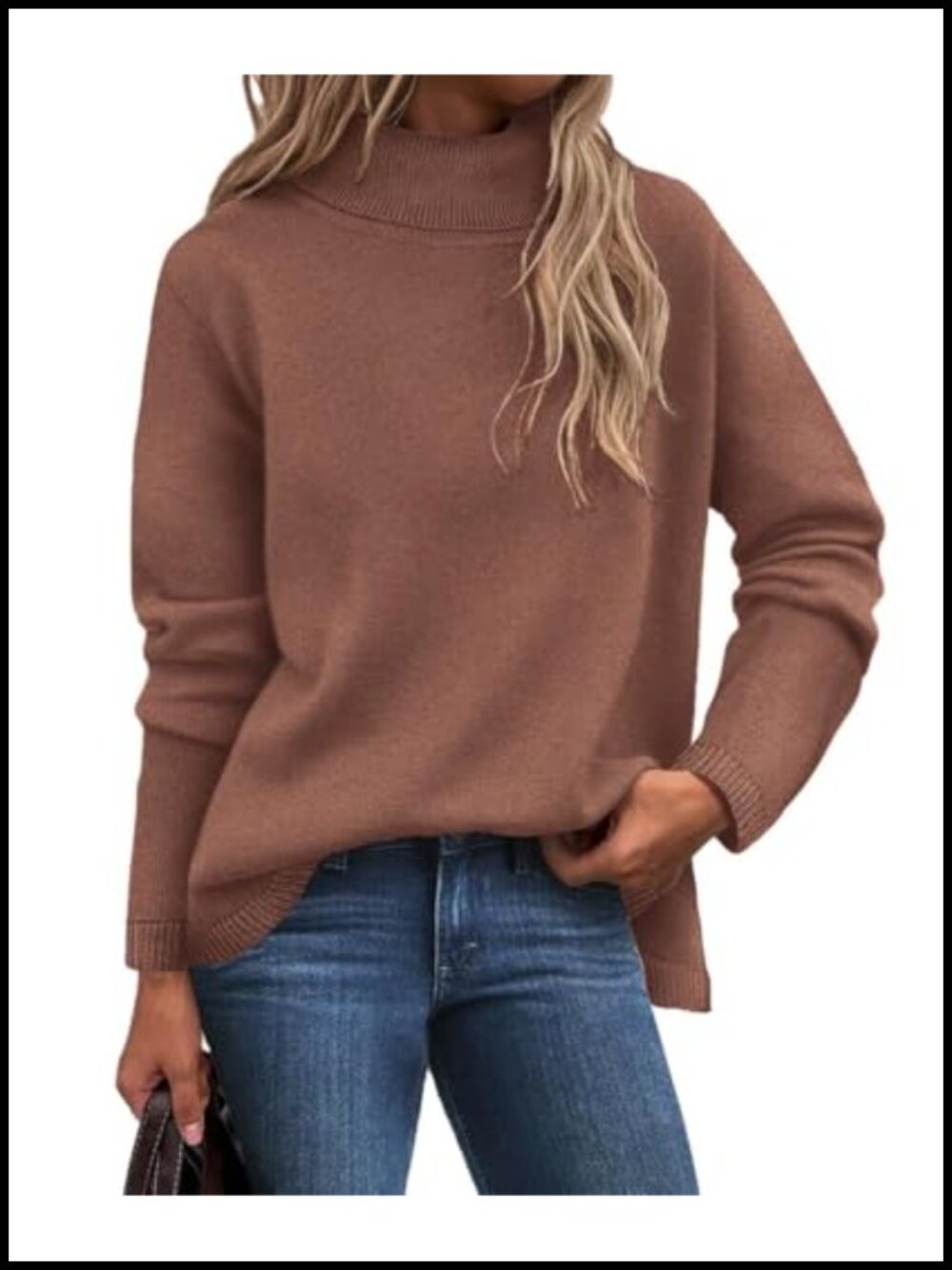 Plus Size Turtleneck Sweater Pullover for Women Warm Oversized Knit Top